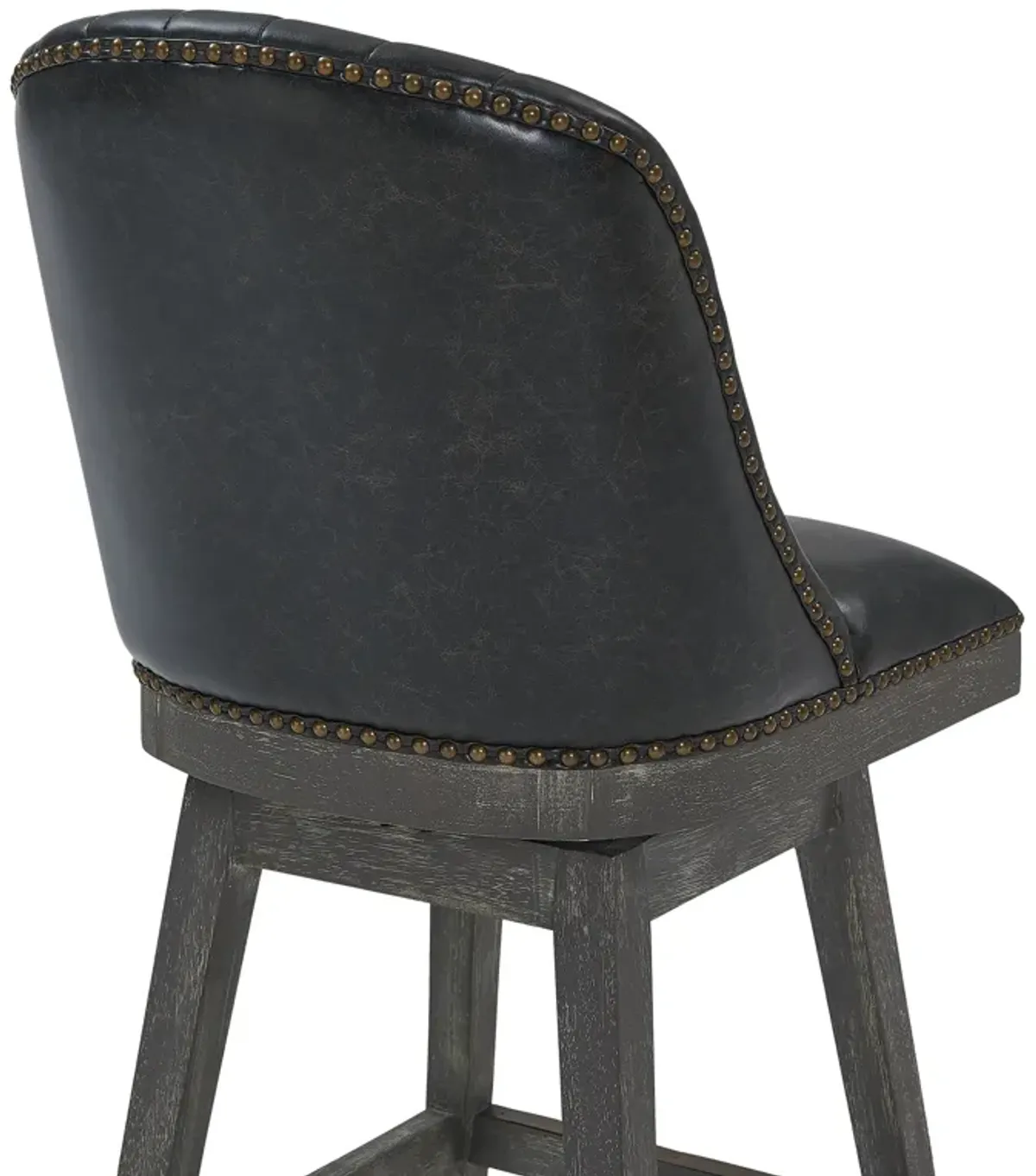 Journey 26" Counter Height Swivel Brown Onyx Faux Leather and American Grey Wood Bar Stool