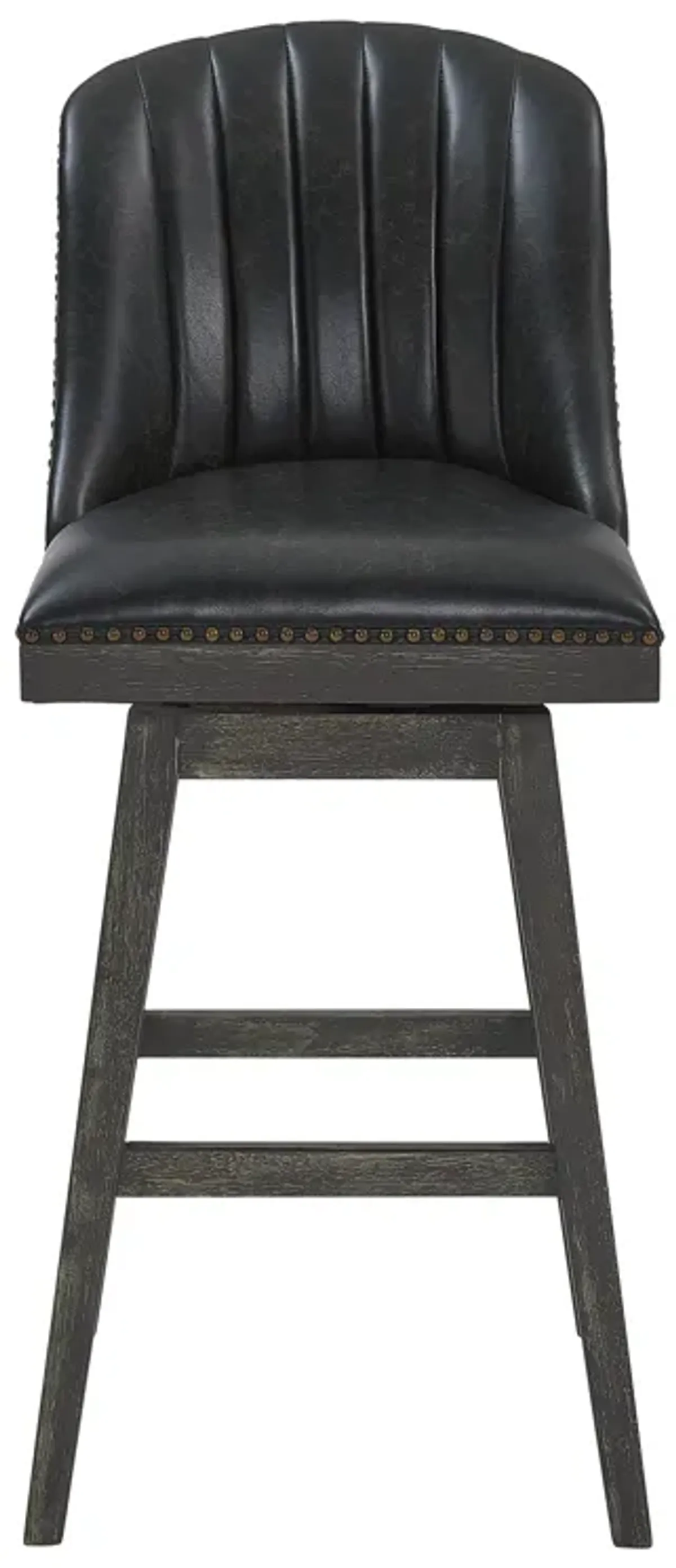 Journey 26" Counter Height Swivel Brown Onyx Faux Leather and American Grey Wood Bar Stool