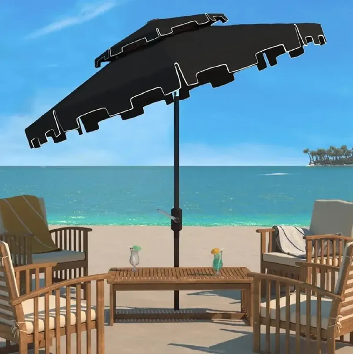 ZIMMERMAN 9FT DOUBLE TOP MARKET UMBRELLA