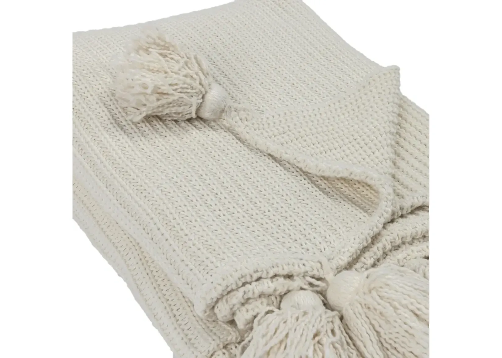 Kerith 100% Cotton 50"x 70" Throw Blanket Blanket in Ivory