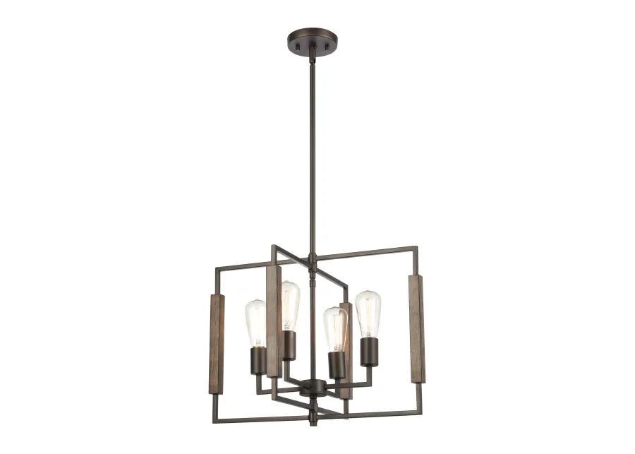 Zinger 20" Wide 4-Light Chandelier - Oil Rubbed Bronze