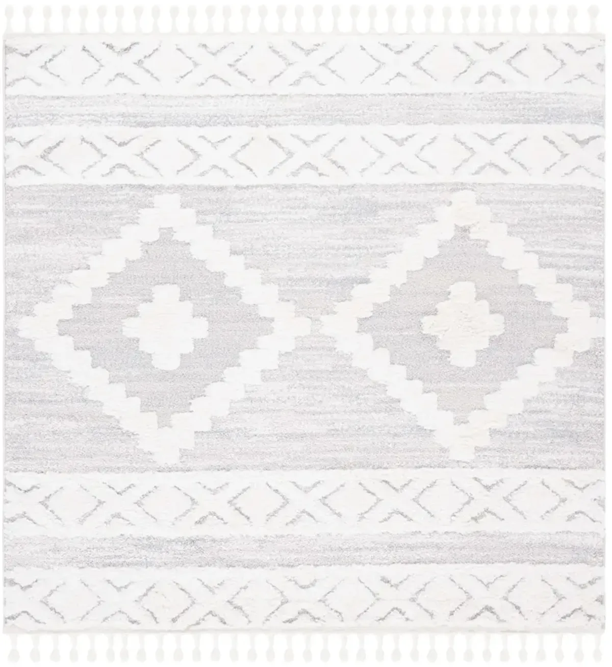 MOROCCAN TASSEL SHAG 640 IVORY  8' x 8' Square Square Rug