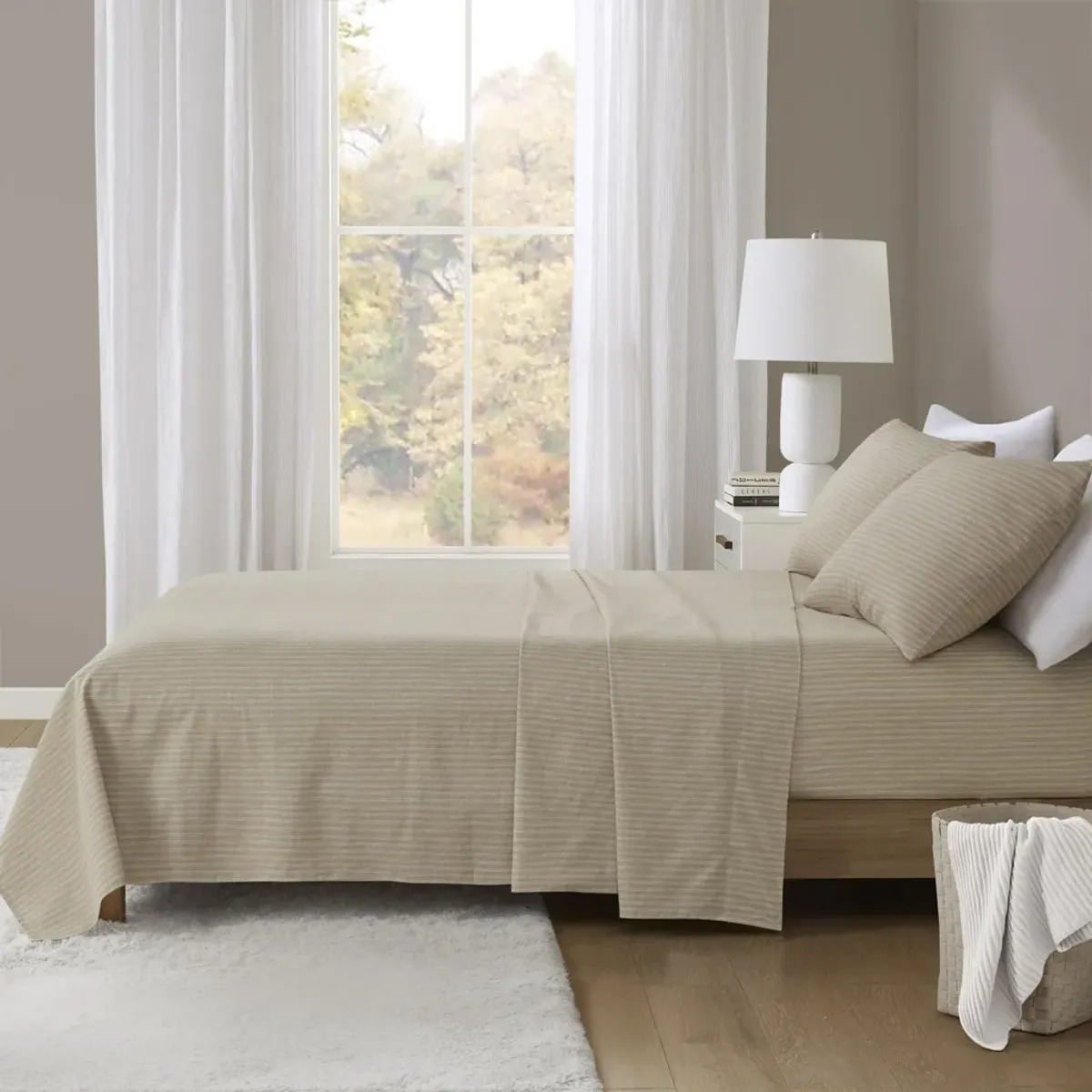 Oversized Cotton Flannel 4 Piece Sheet Set