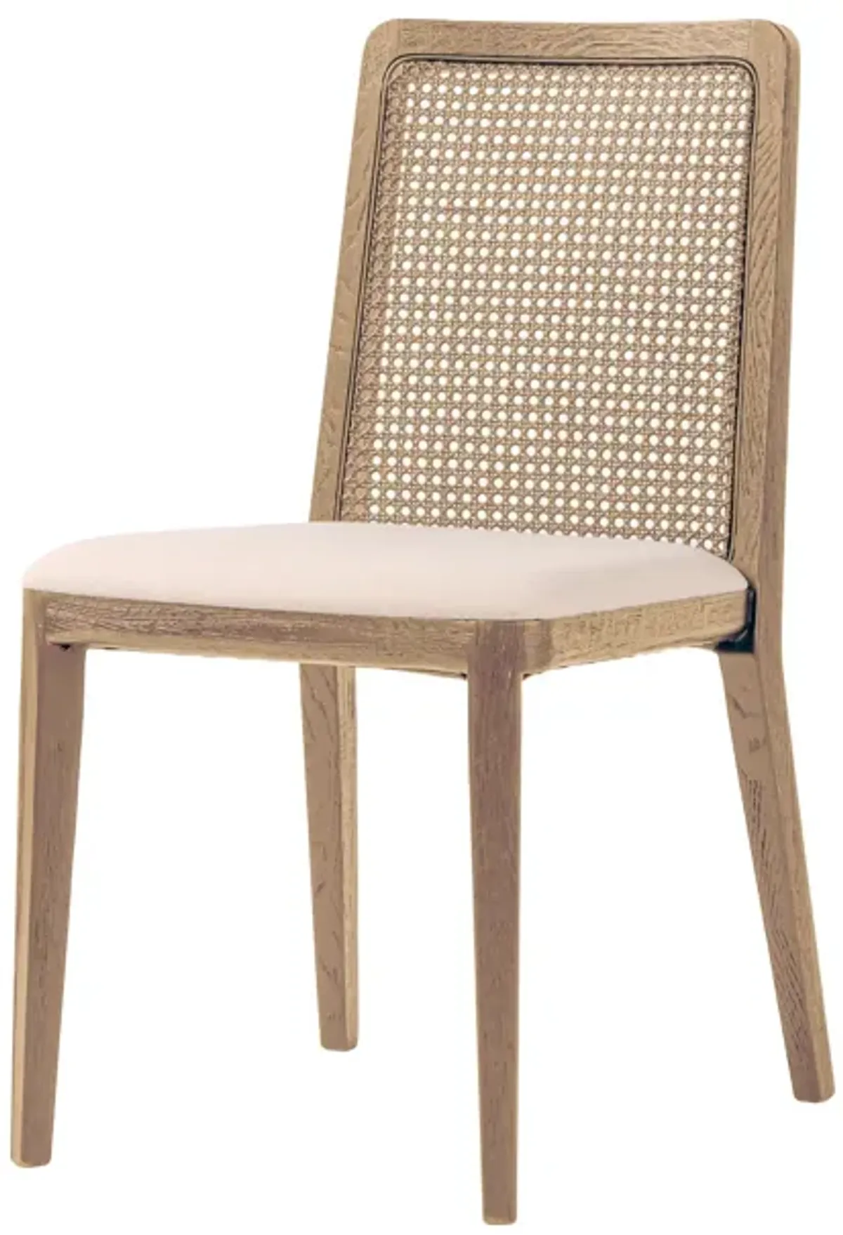 Cane Dining Chair - Oyster Linen/Natural Frame - Set of 2