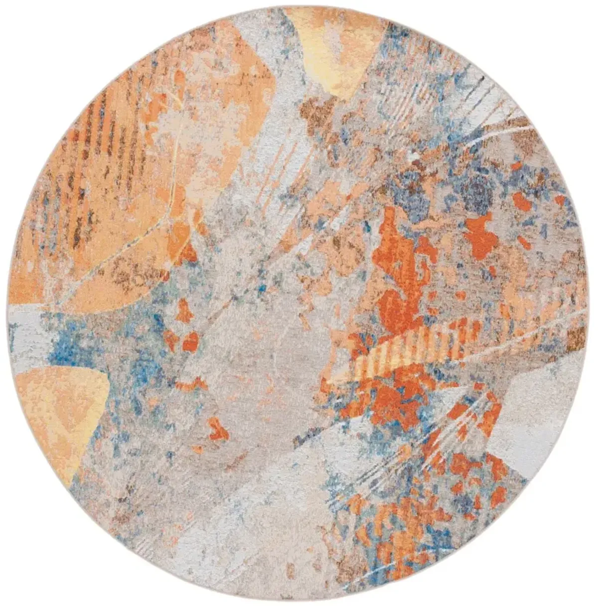 BARBADOS 536 Blue 6'-6' X 6'-6' Round Round Rug