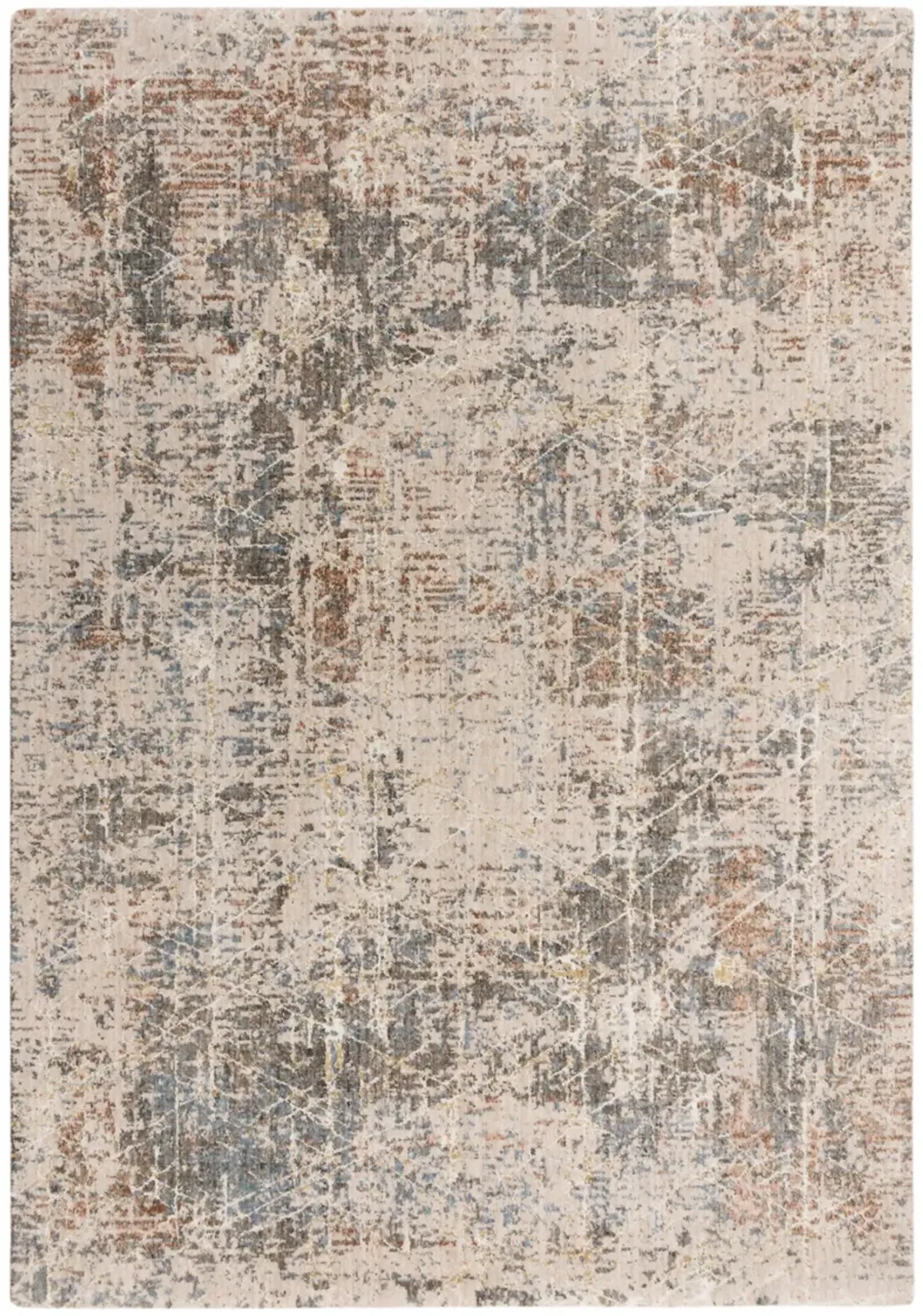 Logan Beige/Multi Abstract Recycled Polyester 10' x 13' Rectangle Rug