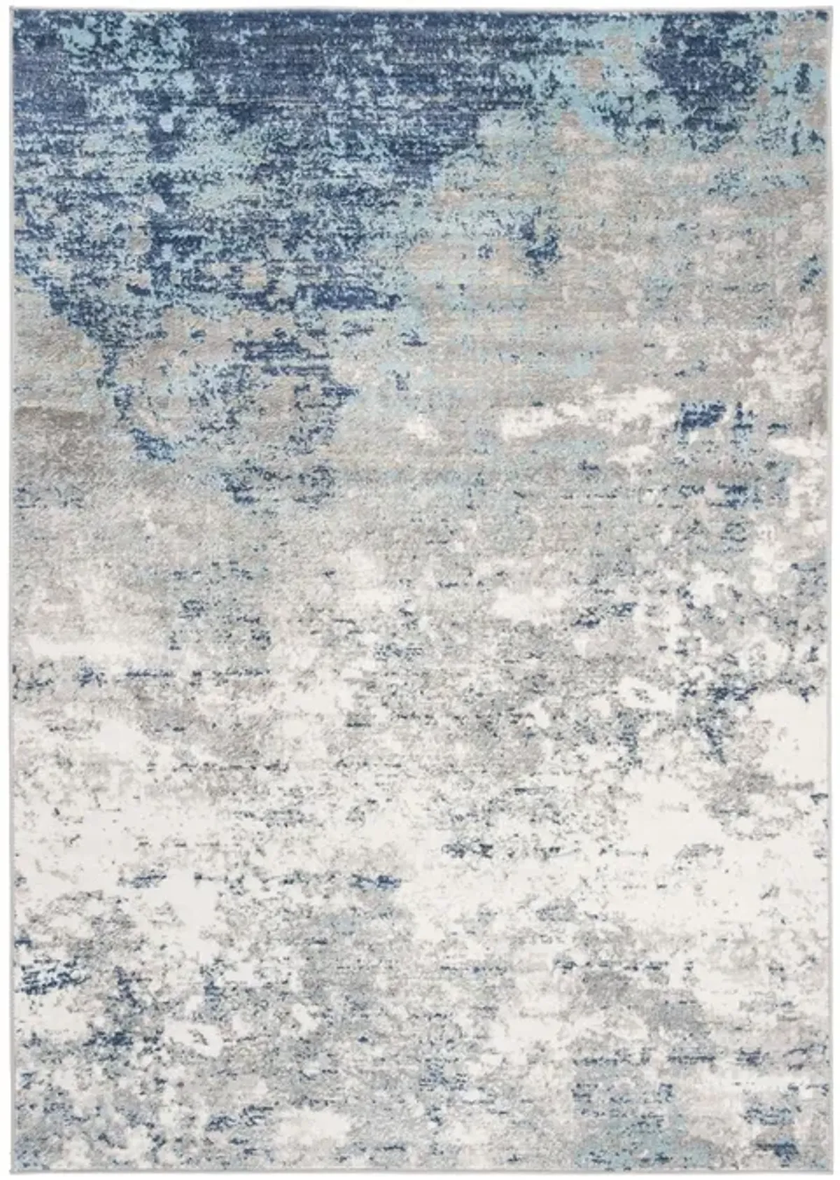Brentwood 822 Light Grey / Blue 6' X 9' Medium Rectangle Powerloomed Rug