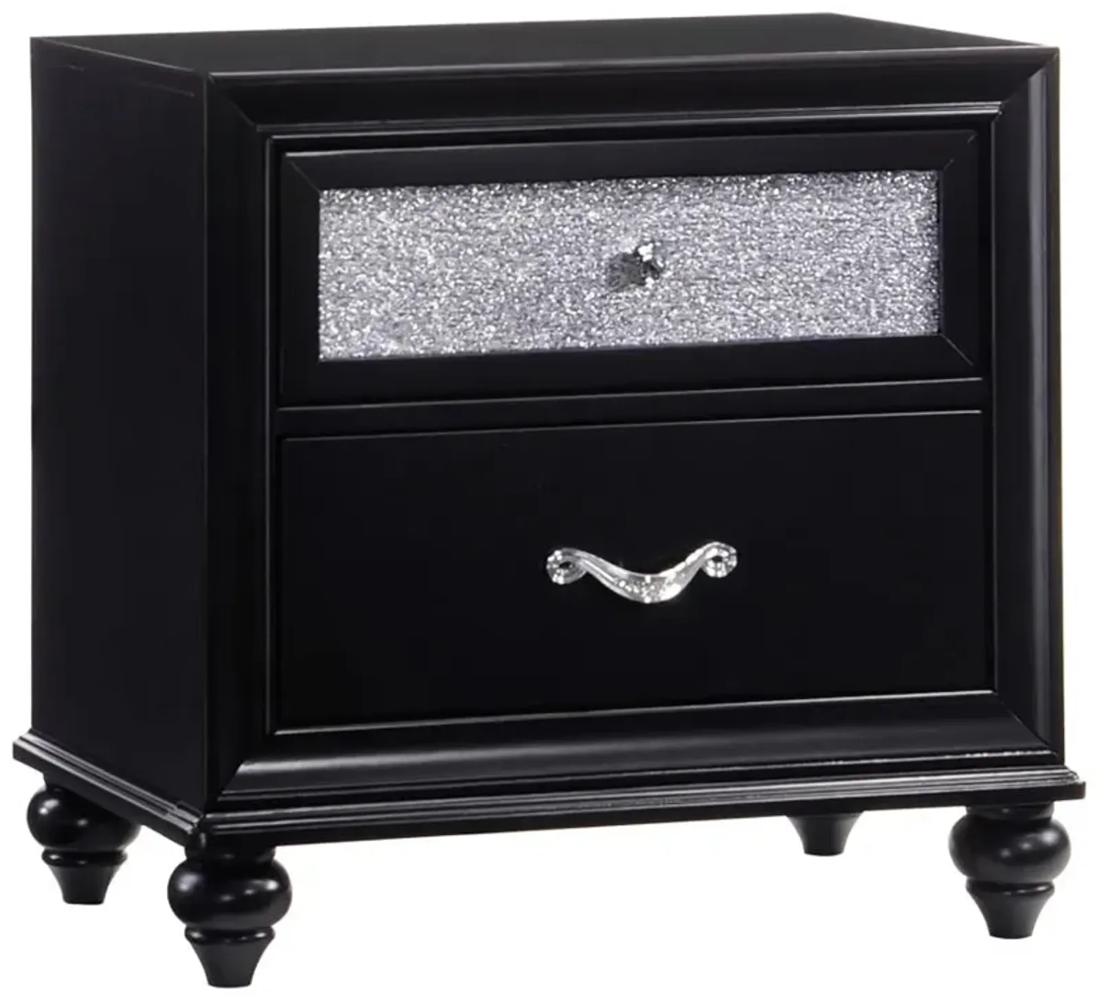 Barzini 2-drawer Rectangular Nightstand Black