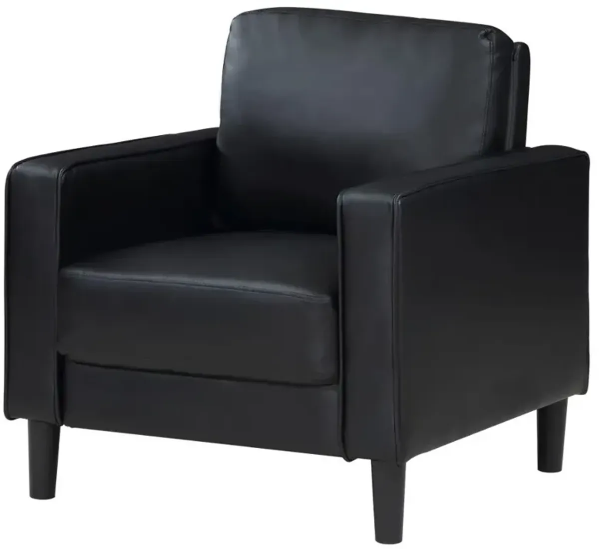 Ruth Upholstered Track Arm Faux Leather Accent Chair Black