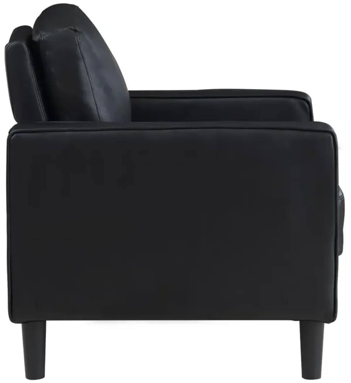 Ruth Upholstered Track Arm Faux Leather Accent Chair Black