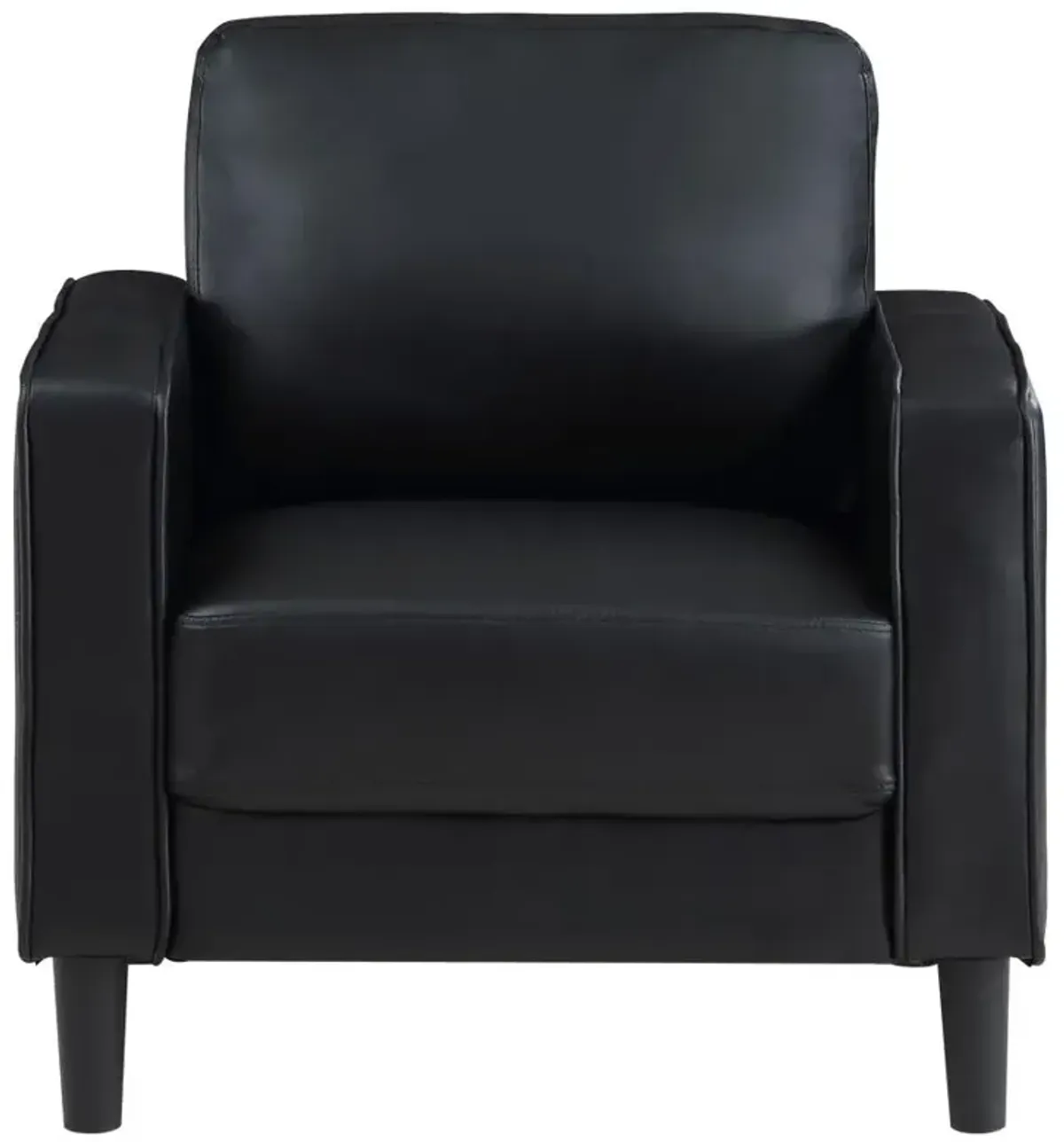 Ruth Upholstered Track Arm Faux Leather Accent Chair Black