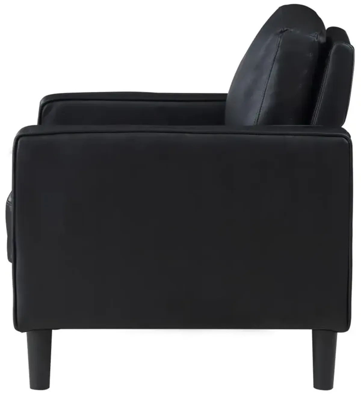 Ruth Upholstered Track Arm Faux Leather Accent Chair Black