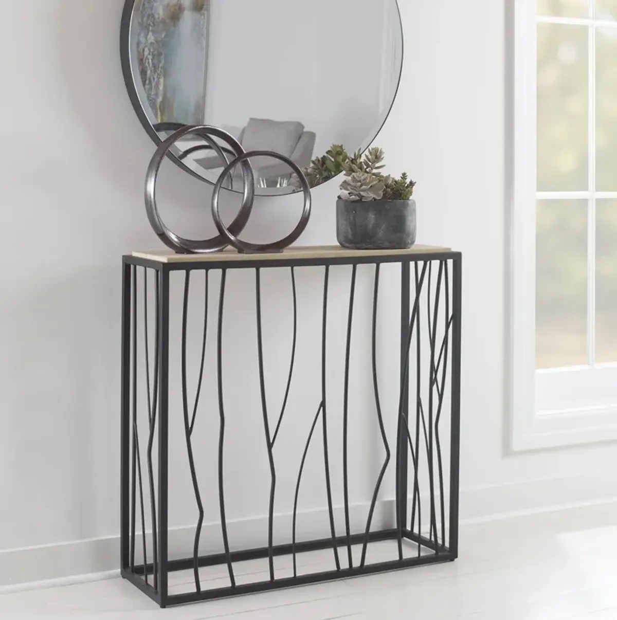 Reed Travertine Console Table