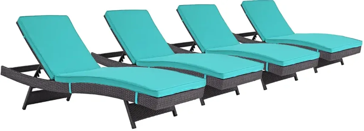 Convene Chaise Outdoor Patio Set of 4