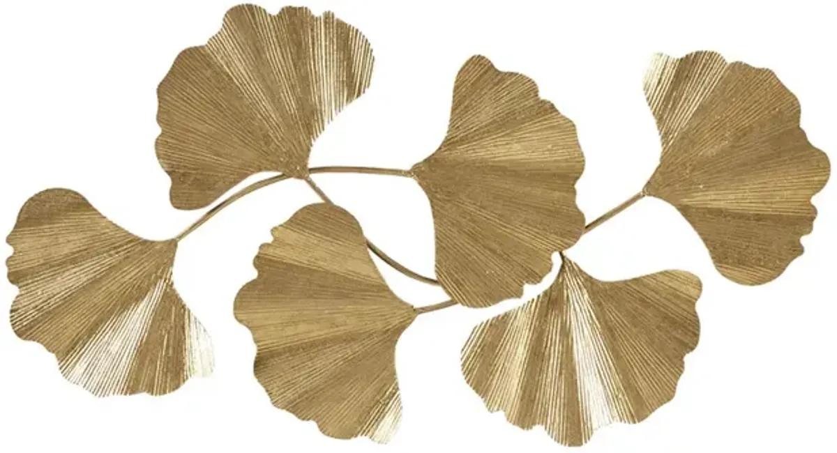 Martha Stewart Faye Gold Gold Foil Metal Ginkgo Leaf Wall Decor