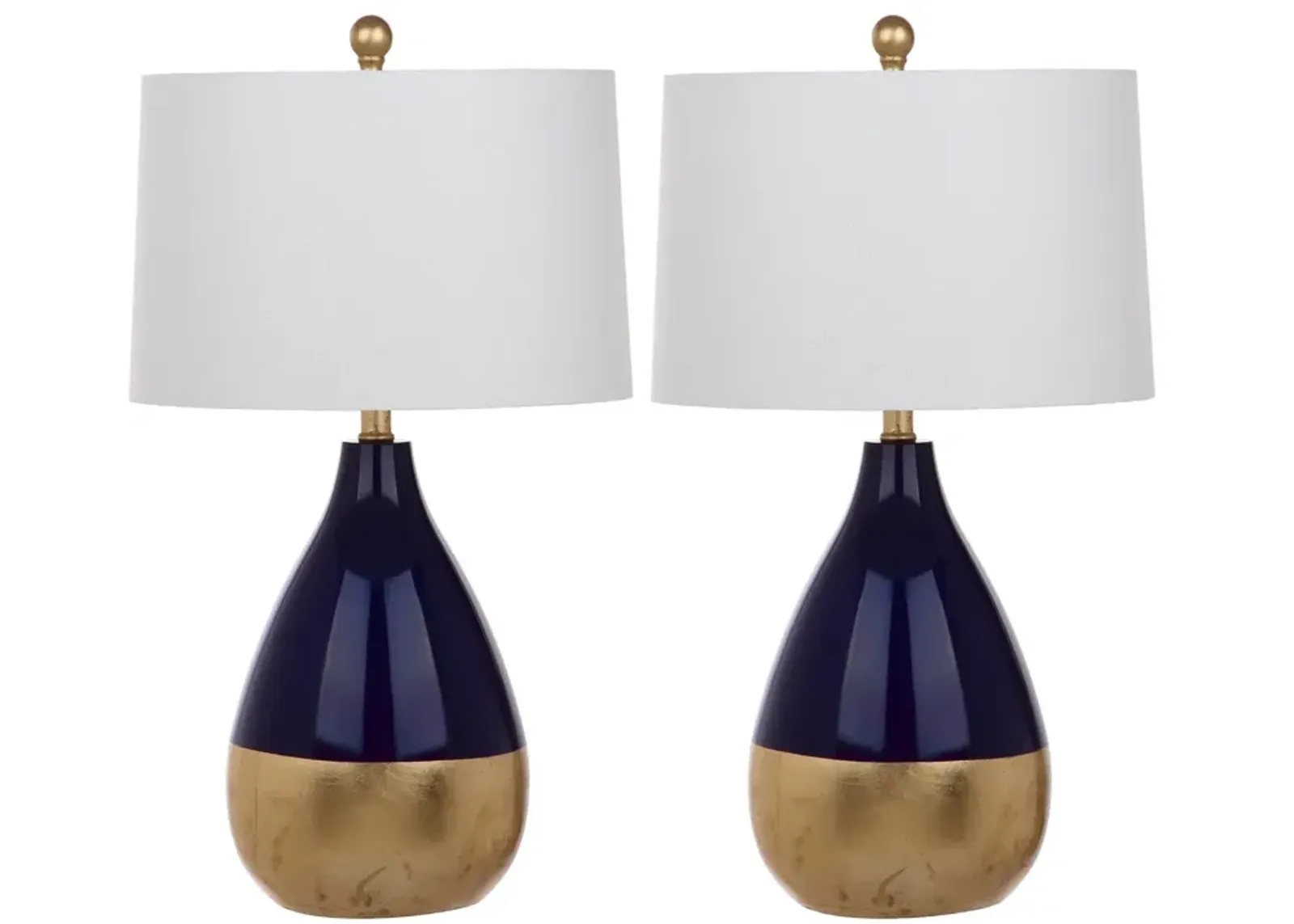 Kingship 24-Inch H Navy And Gold Table Lamp - Set of 2