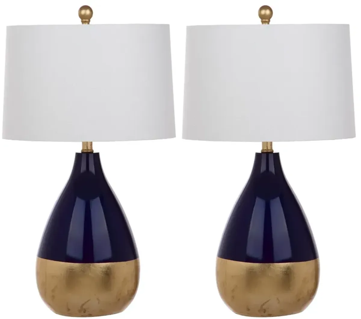 Kingship 24-Inch H Navy And Gold Table Lamp - Set of 2