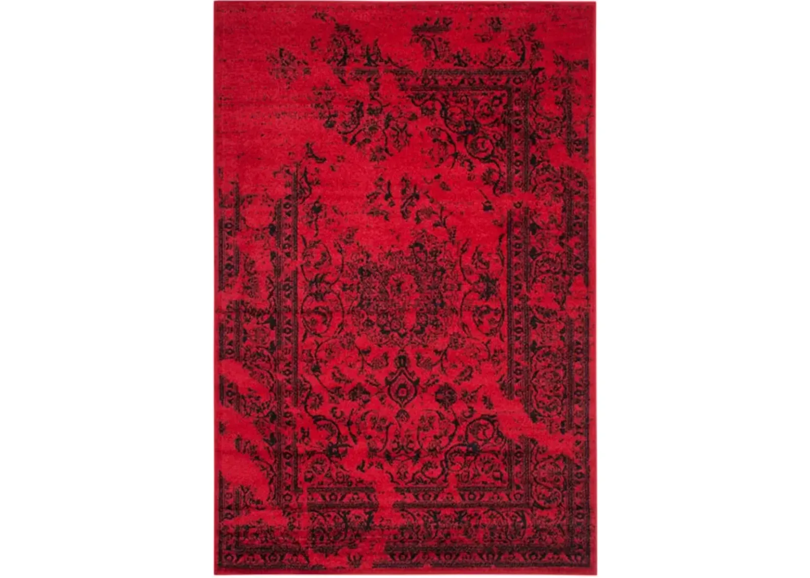 Adirondack Contemporary Red / Black 6' X 9' Powerloomed Rug