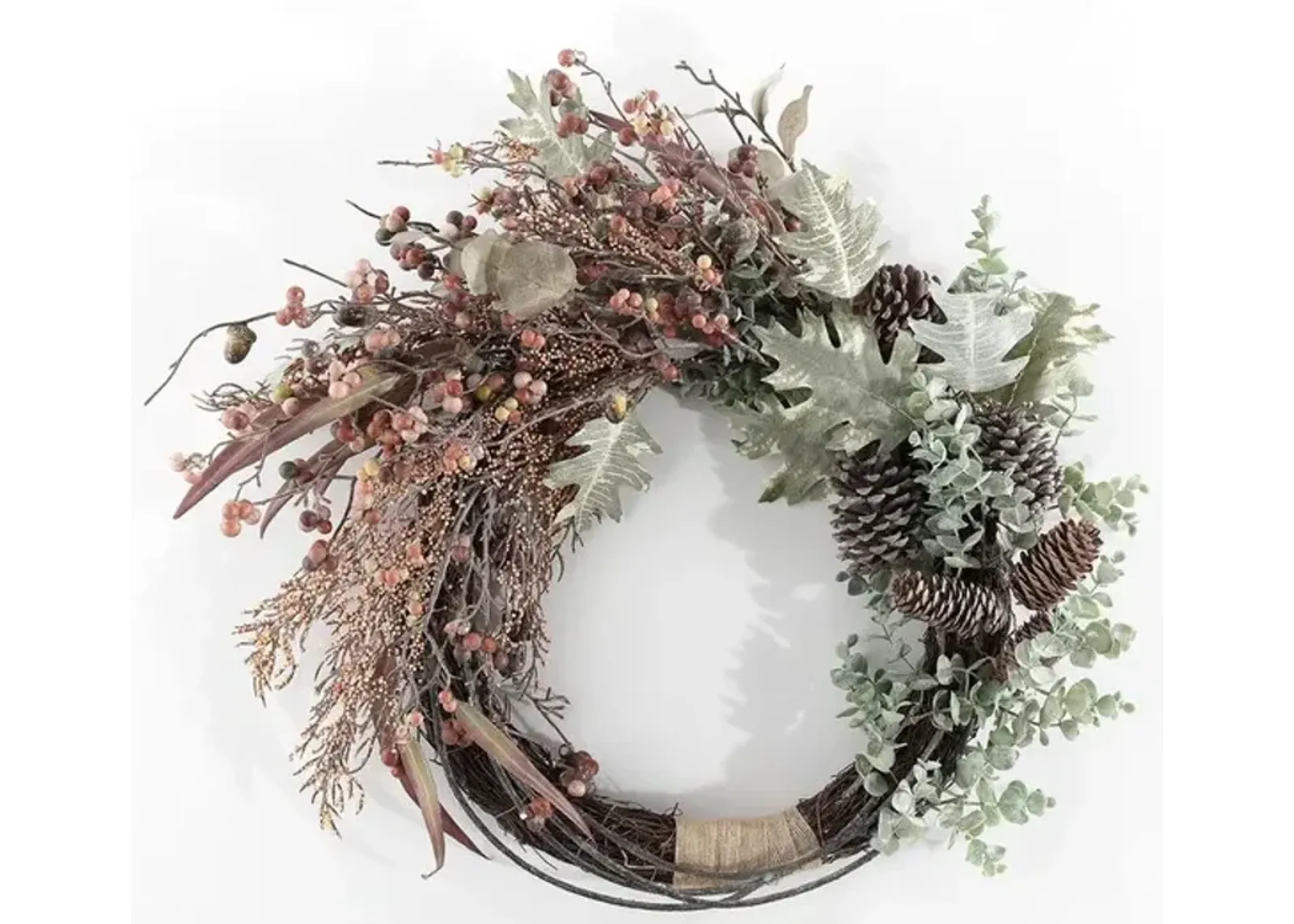 FX 24" BRRY&EUCLYP SEMI WREATH