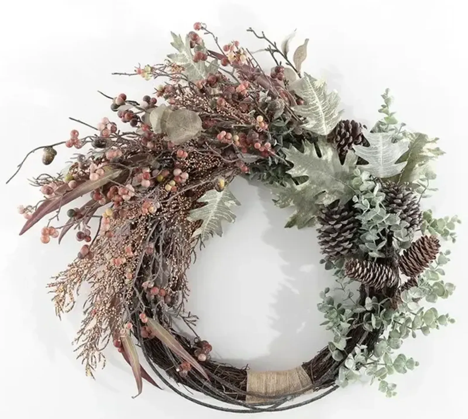 FX 24" BRRY&EUCLYP SEMI WREATH