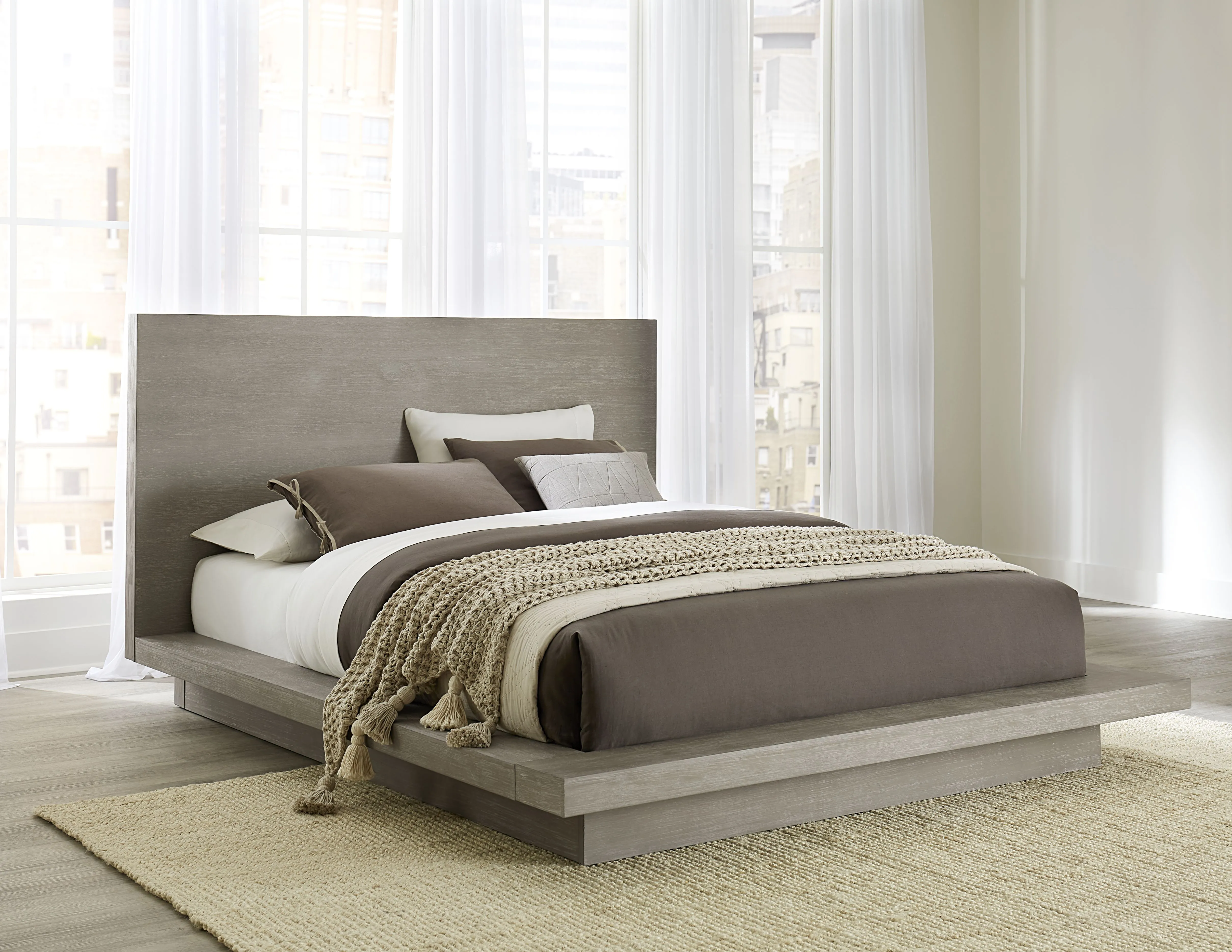 Melbourne California King-Size Panel Bed in Mineral