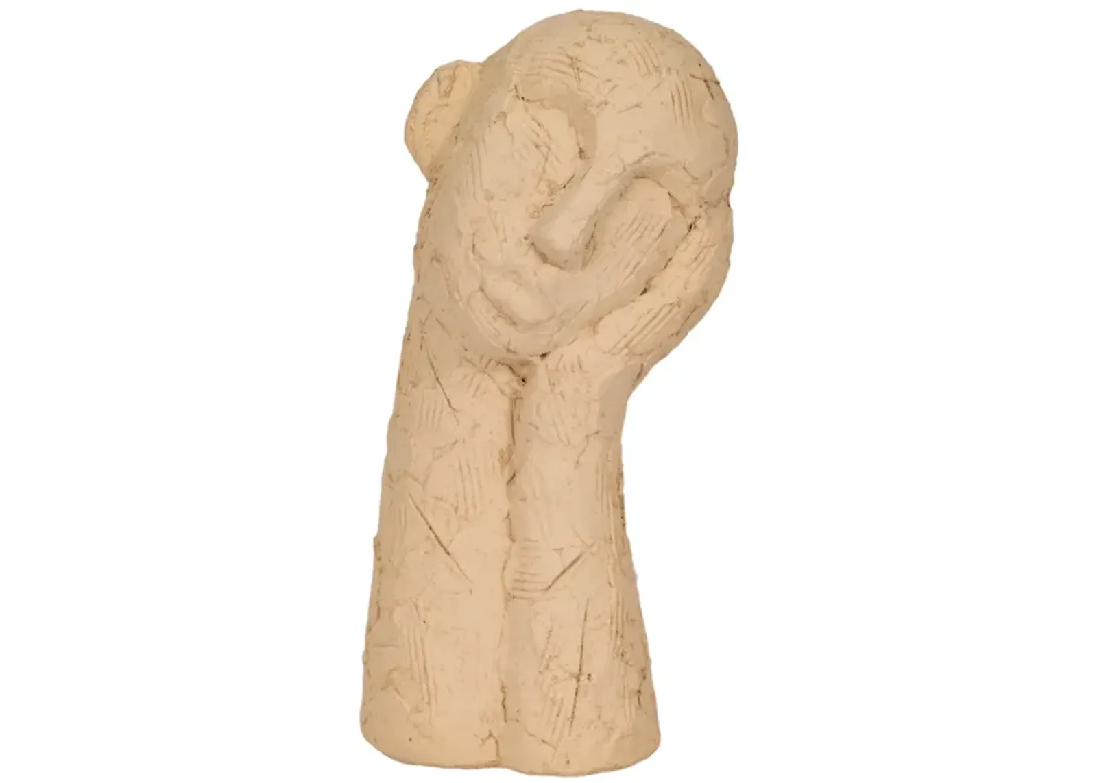 11" Resting Head On Hand Figure, Tan