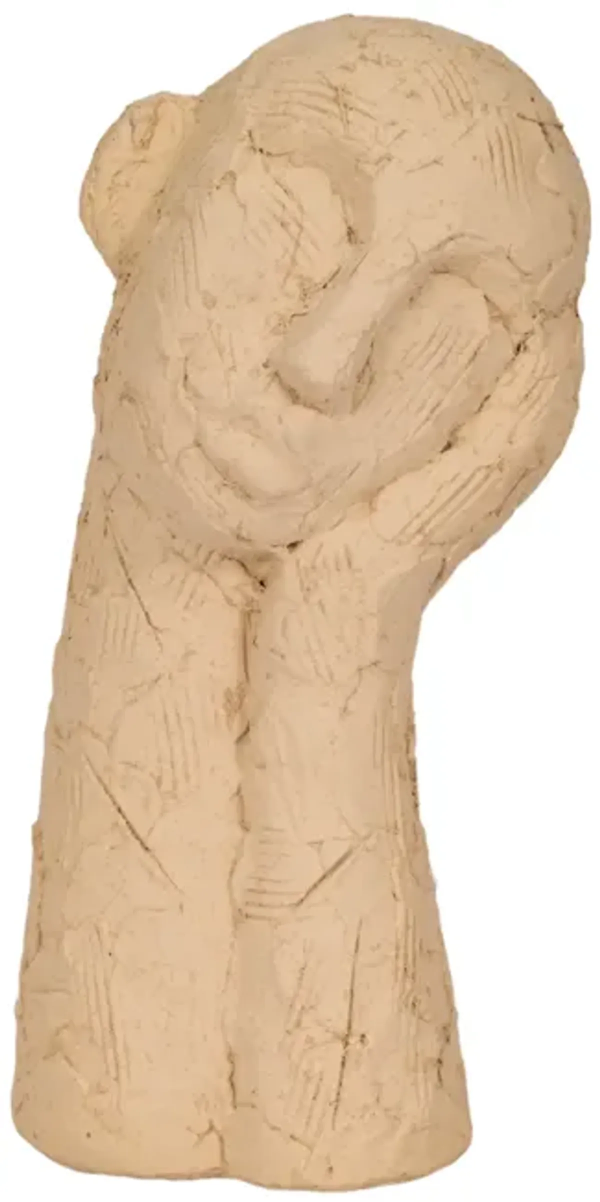 11" Resting Head On Hand Figure, Tan