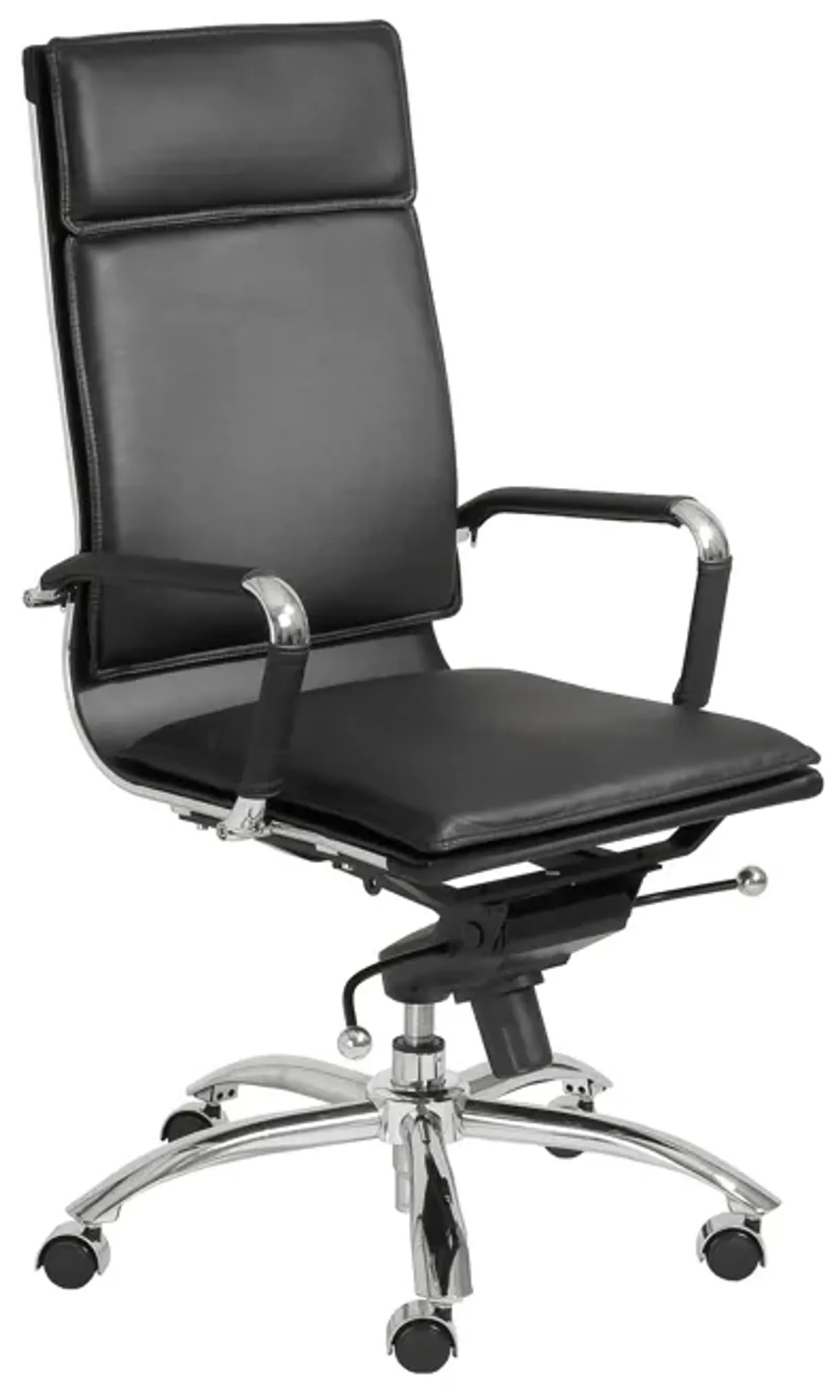 Gunar Pro High Back Office Chair in Black with Chromed Steel Base