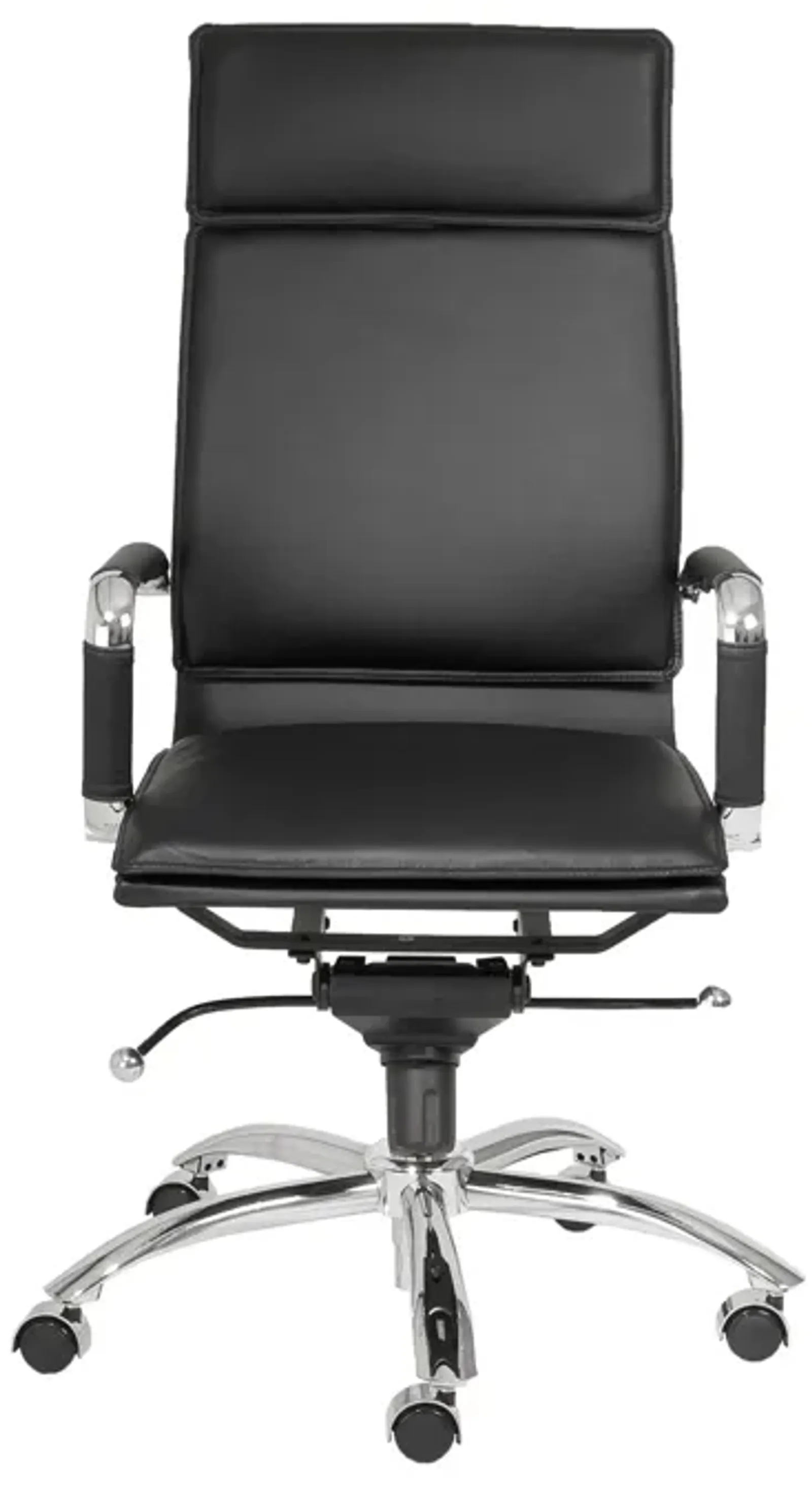 Gunar Pro High Back Office Chair in Black with Chromed Steel Base