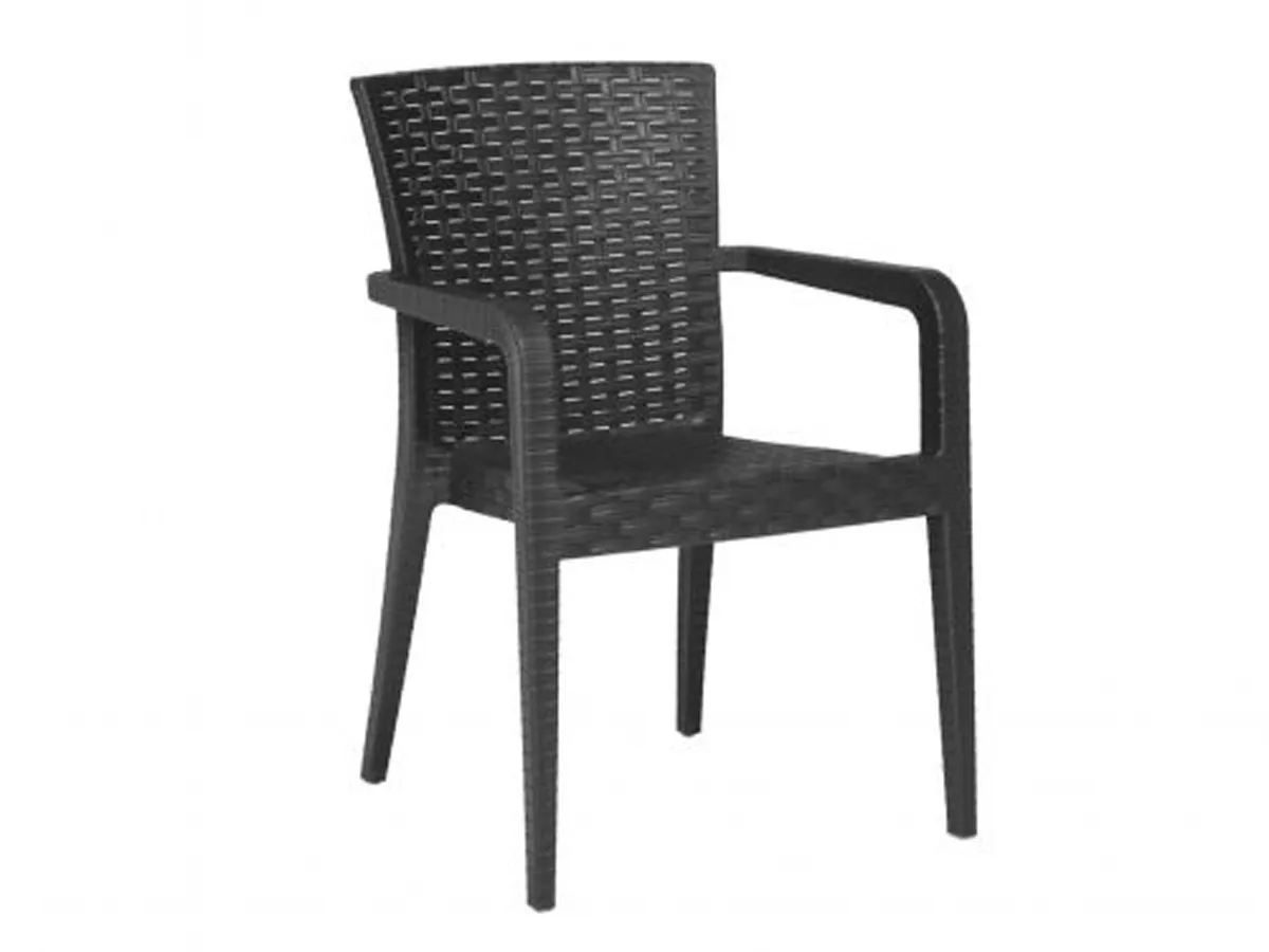 Alberta Set of 4 Stackable Armchair-Anthracite