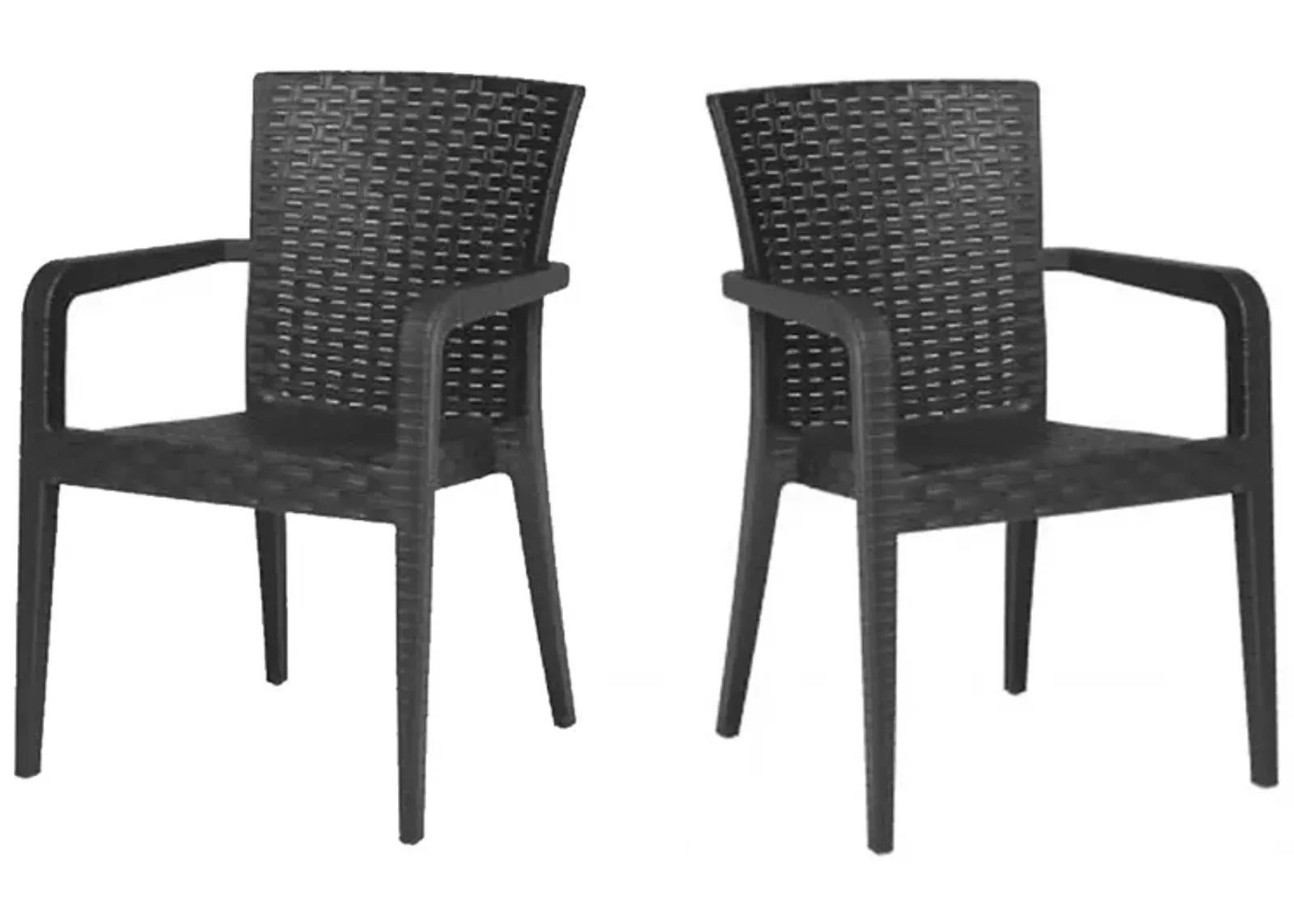 Alberta Set of 4 Stackable Armchair-Anthracite