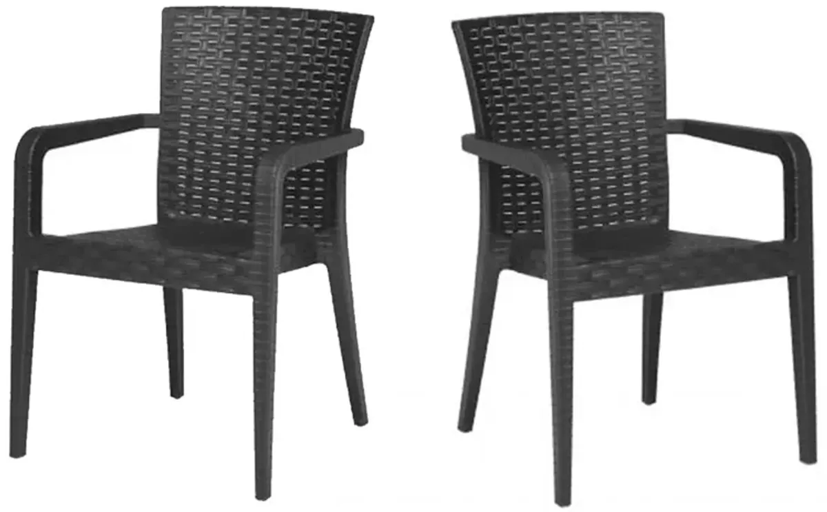 Alberta Set of 4 Stackable Armchair-Anthracite