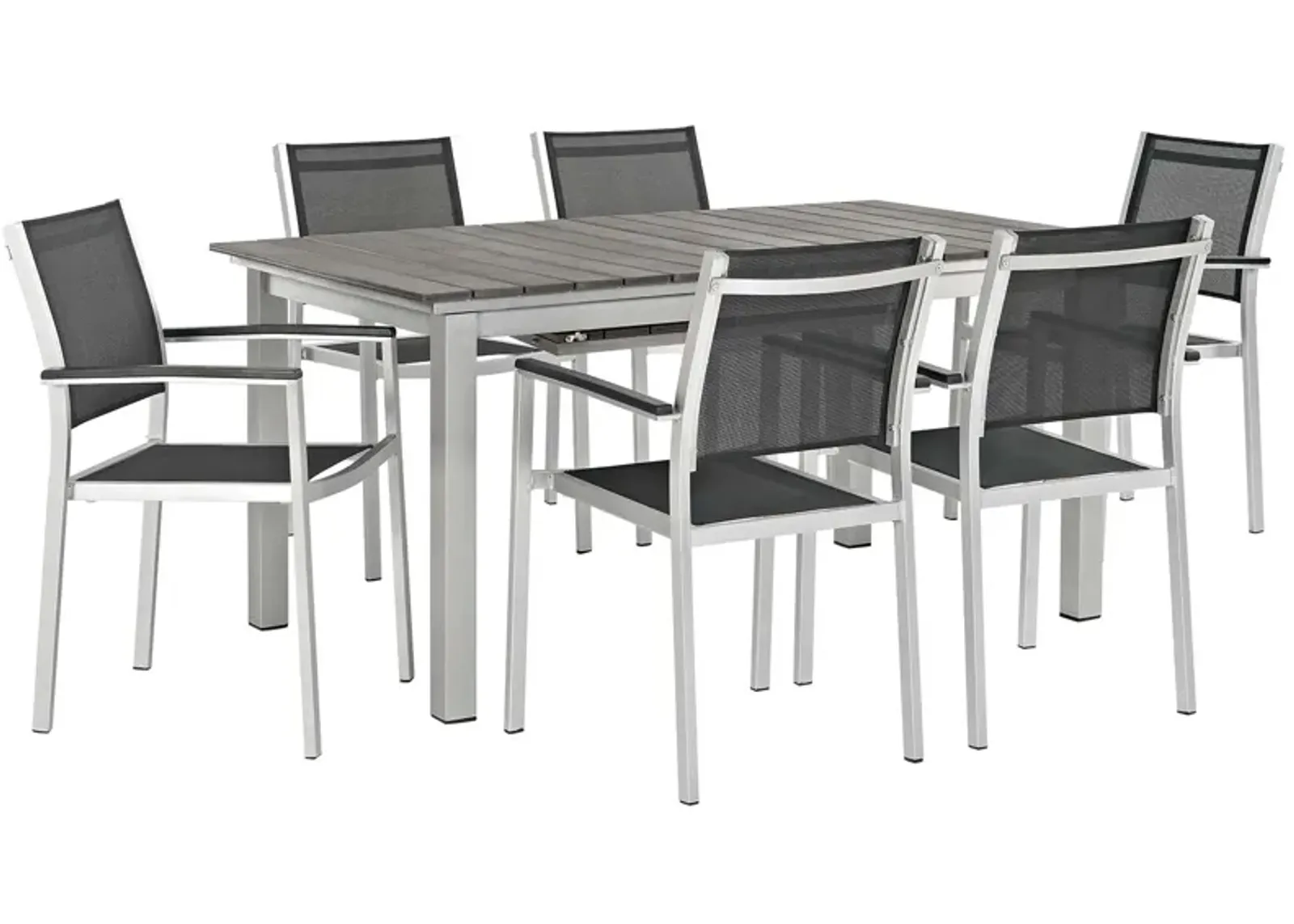 Shore 7 Piece Outdoor Patio Aluminum Dining Set