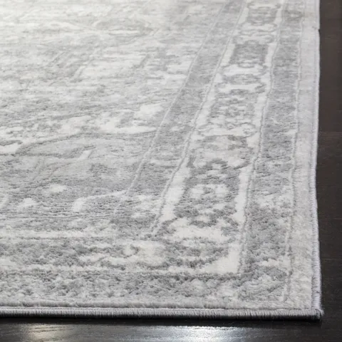 Brentwood 852 Cream / Grey 2' X 10' Runner Powerloomed Rug