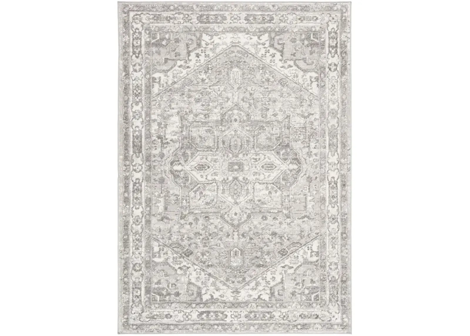 Brentwood 852 Cream / Grey 2' X 10' Runner Powerloomed Rug