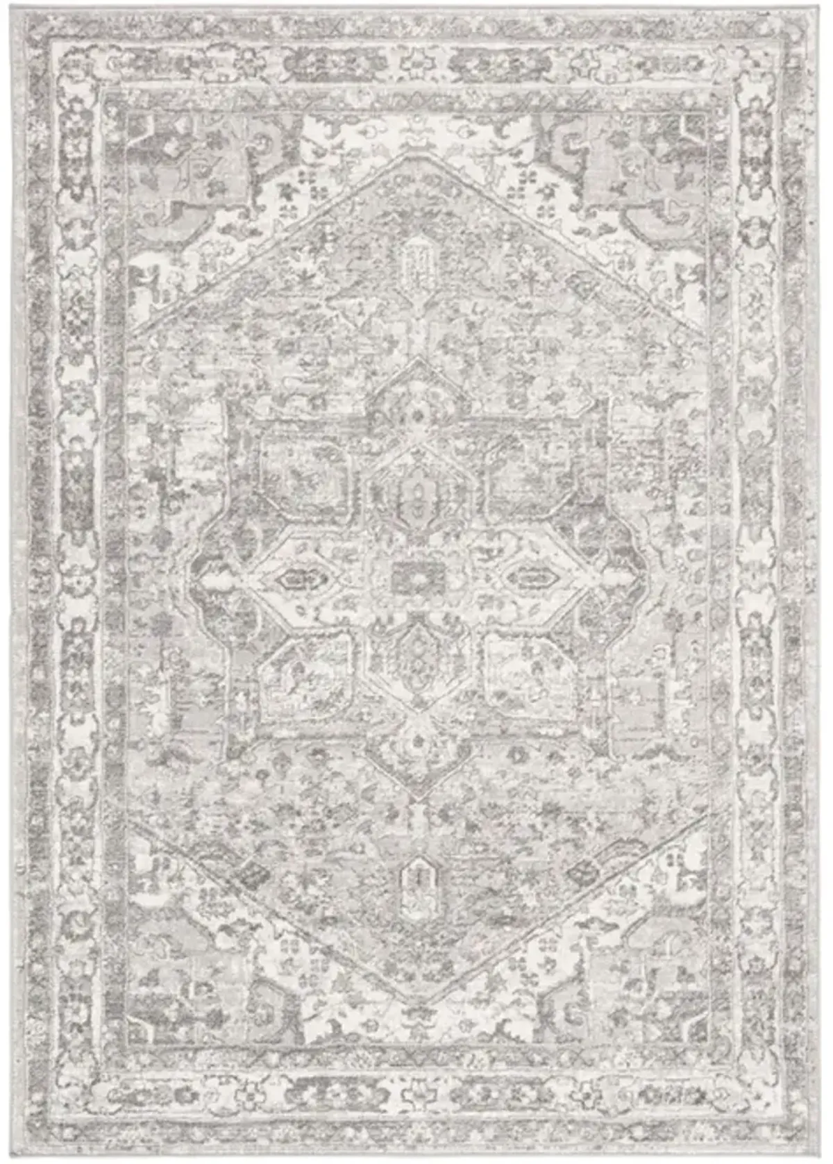 Brentwood 852 Cream / Grey 2' X 10' Runner Powerloomed Rug