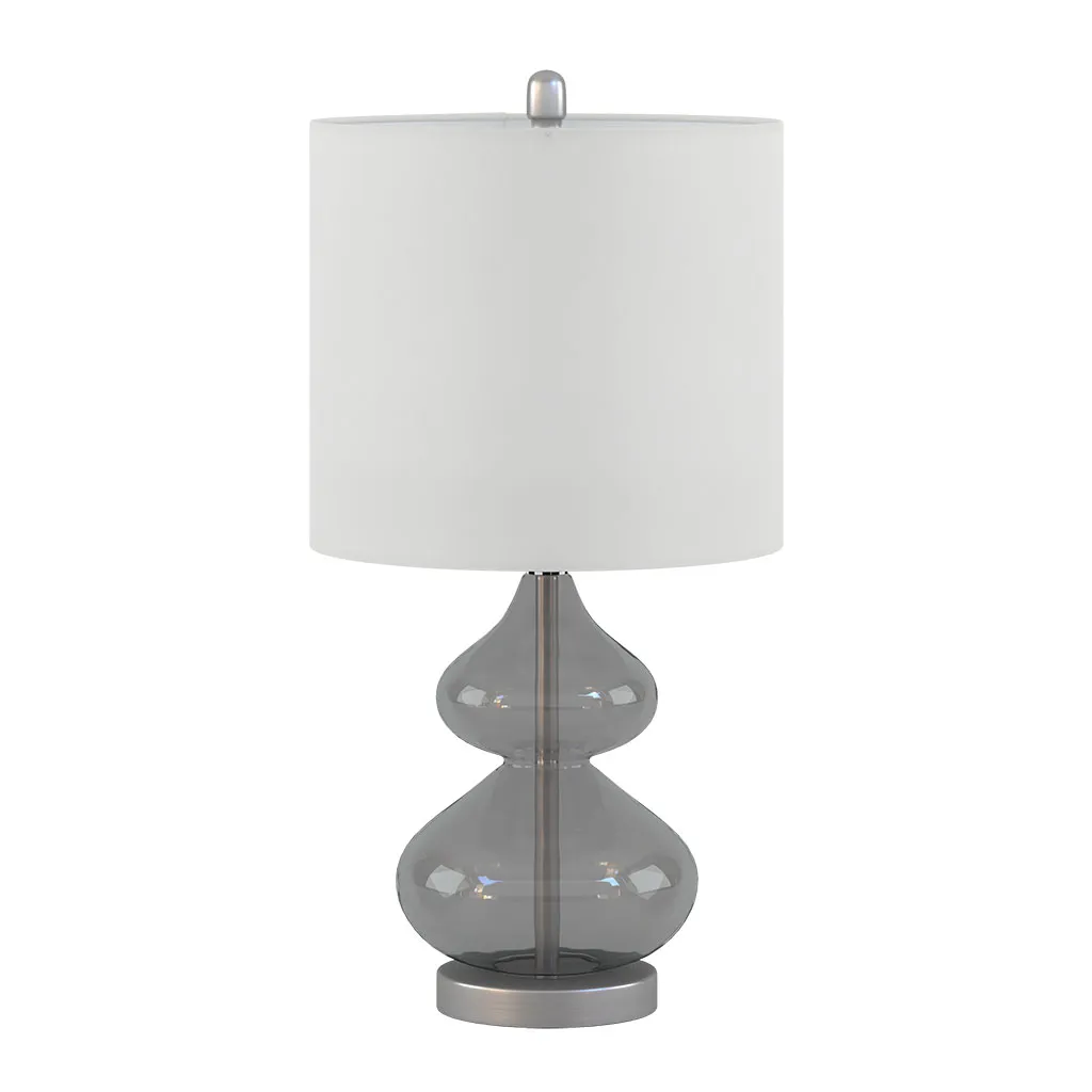 510 Design Ellipse Gray Curved Glass Table Lamp, Set of 2