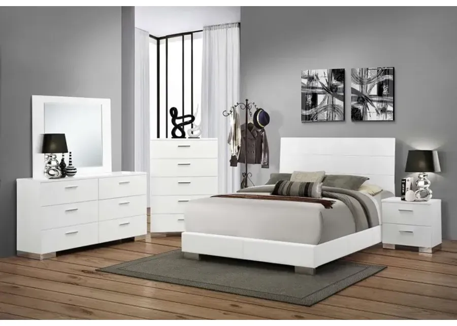 Felicity 5-piece Eastern King Bedroom Set Glossy White