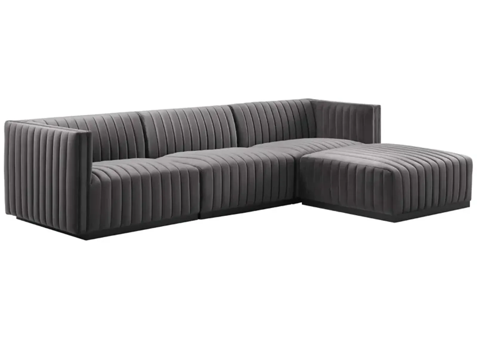 Conjure Channel Tufted Performance Velvet 4-Piece Sectional