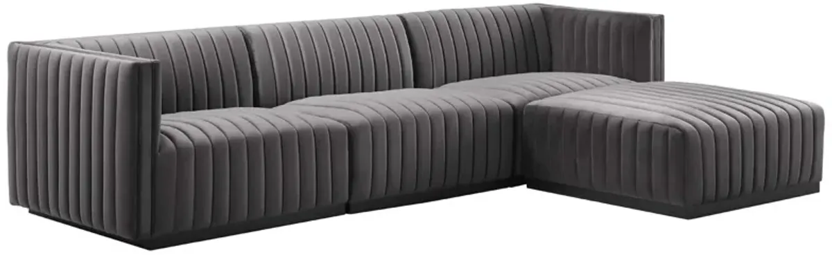 Conjure Channel Tufted Performance Velvet 4-Piece Sectional