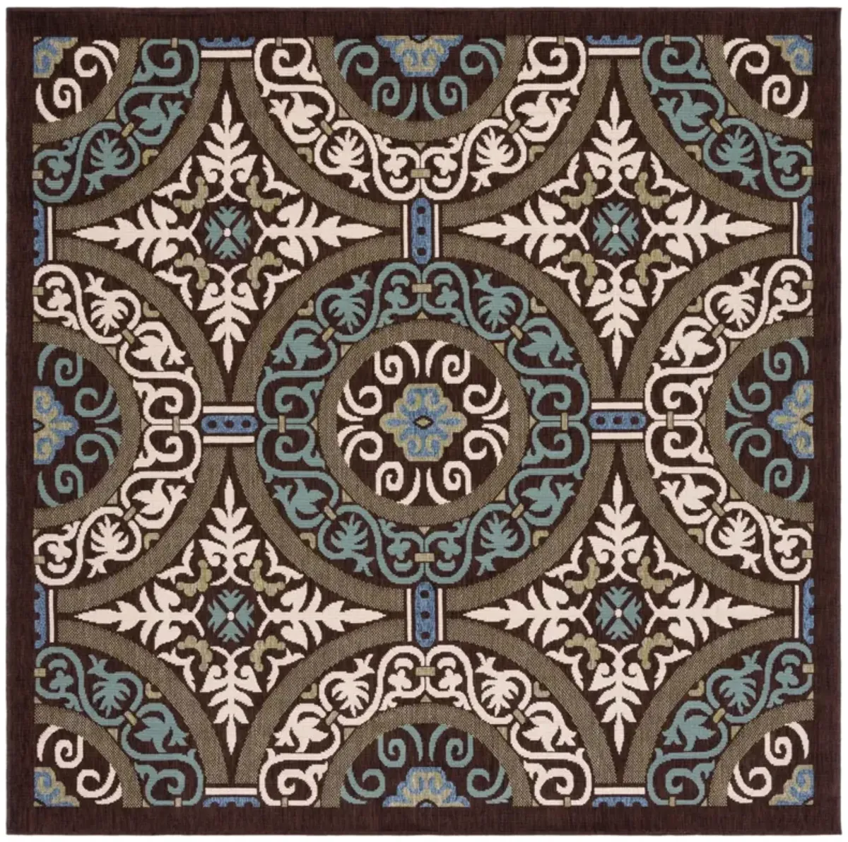 VERANDA 055 CHOCOLATE  3' x 3' Square Square Rug