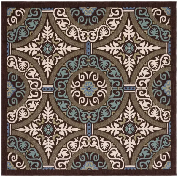 VERANDA 055 CHOCOLATE  3' x 3' Square Square Rug