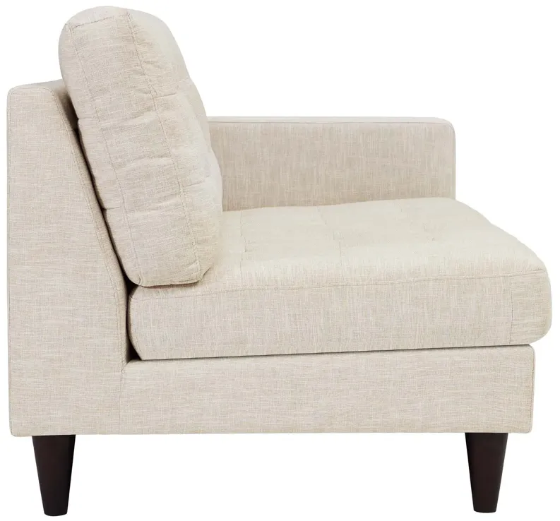 Empress Right-Facing Upholstered Fabric Loveseat