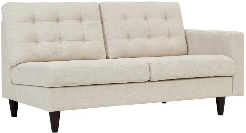 Empress Right-Facing Upholstered Fabric Loveseat