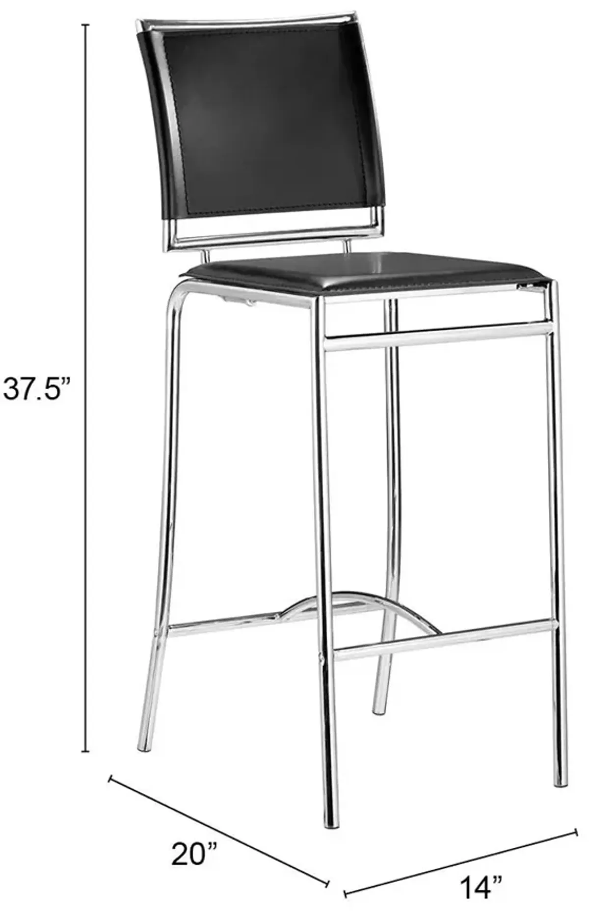 Soar Barstool (Set of 2) Black