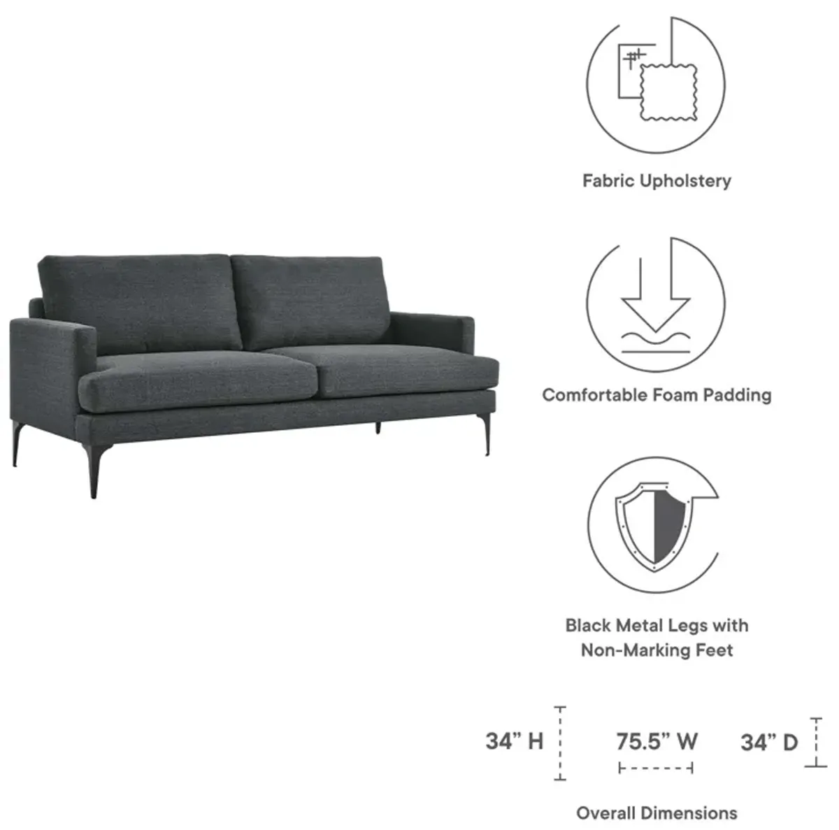 Evermore Upholstered Fabric Sofa