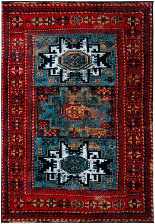 VINTAGE HAMADAN 213 RED  6'-7' x 9' Medium Rectangle Rug