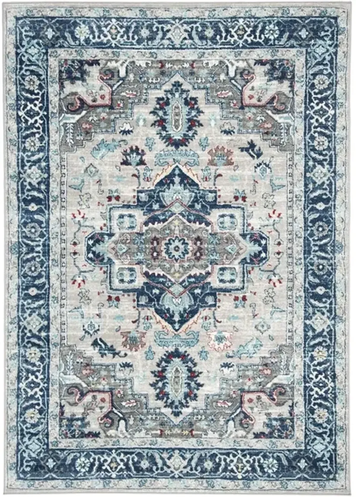 Brentwood 811 Light Grey / Blue 6'-7" X 6'-7" Square Square Powerloomed Rug