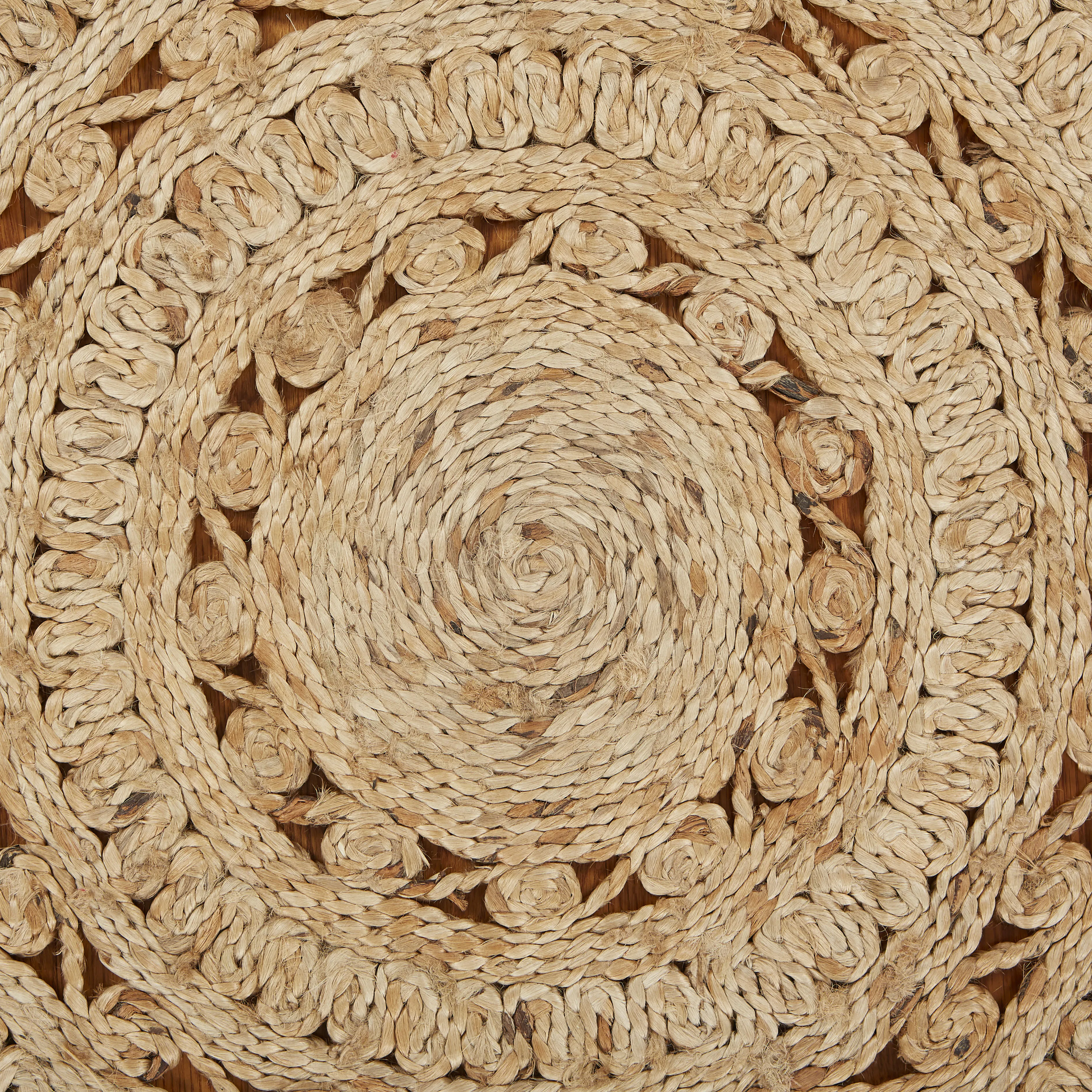 Nature Eclectic Circles Organic Jute Indoor Round Area Rug 4'