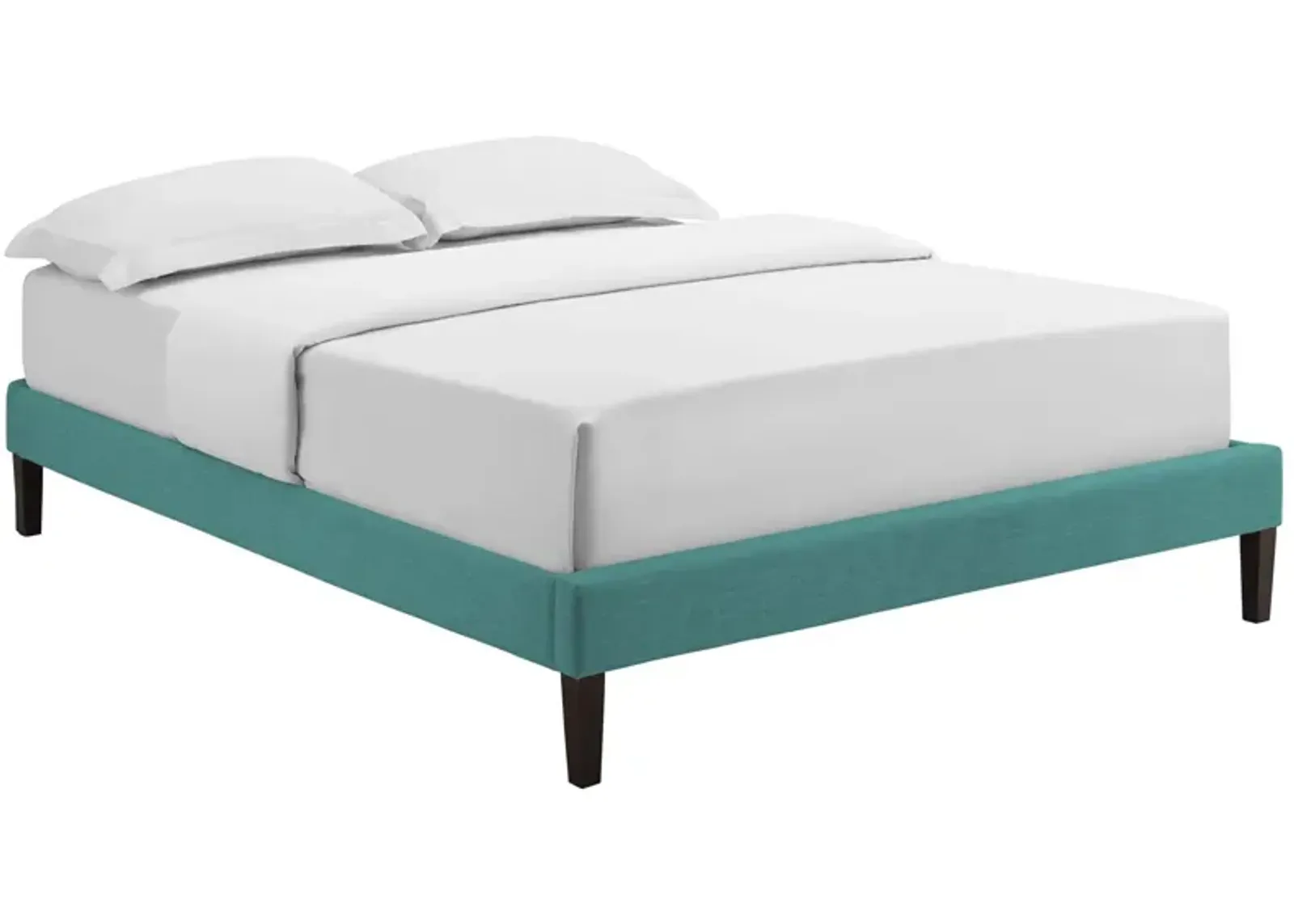 Tessie King Fabric Bed Frame with Squared Tapered Legs